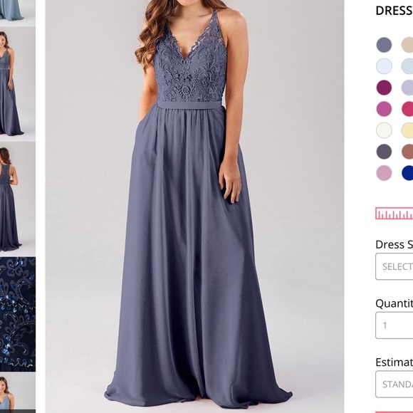 Kennedy Blue “Jasmine - Beaded” Bridesmaids Dress - Slate Blue - Picture 2 of 5